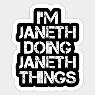 Janeth Name T Shirt - Janeth Doing Janeth Things Sticker